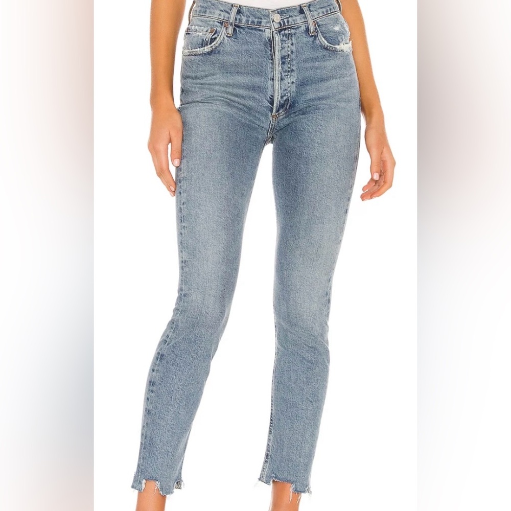 AGOLDE Nico High Rise Slim Straight Jeans Light Wash Sz 27